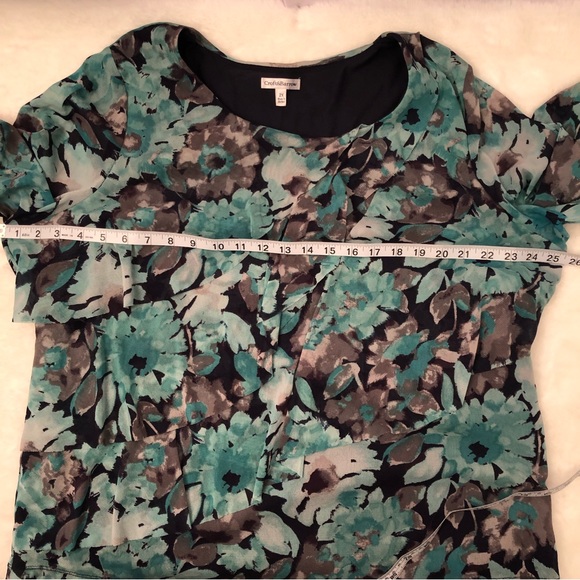 Croft and Barrow flowy stretchy black, teal, gray  Blouse 2XL - Picture 9 of 11